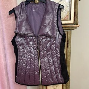 Calvin Klein Women's Quilted Vest in Purple and Black